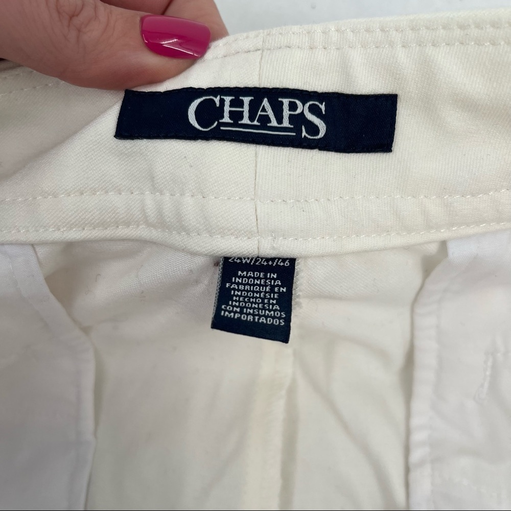 CHAPS Womens NWT Slimming Fit White Capri Pant size: 24W - Picture 3 of 11